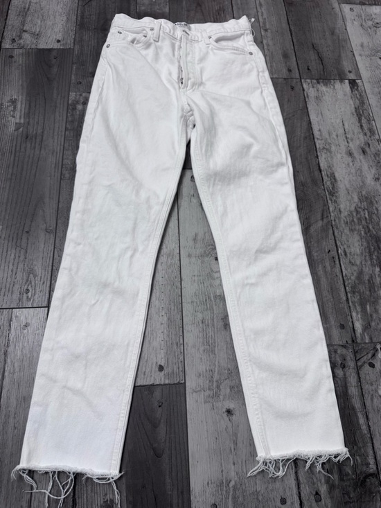 Agolde Denim - Agolde Women’s Nico High Rise Jeans White Denim Button Fly 25